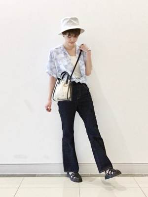 GU公式 | オープンカラーシャツ(5分袖)(フラワー)