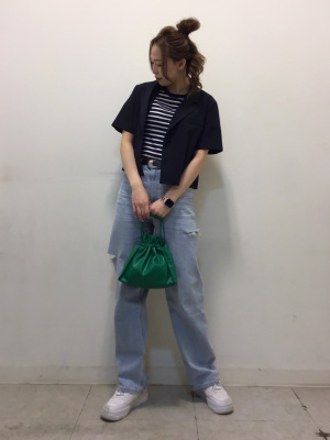  JEANS 残りわずか カットアウトストレートジーンズ 送関込 GU公式 | カットアウトストレートジーンズNT+E