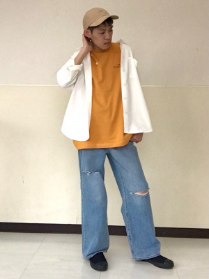 GU公式 | オーバーサイズシャツ(長袖)