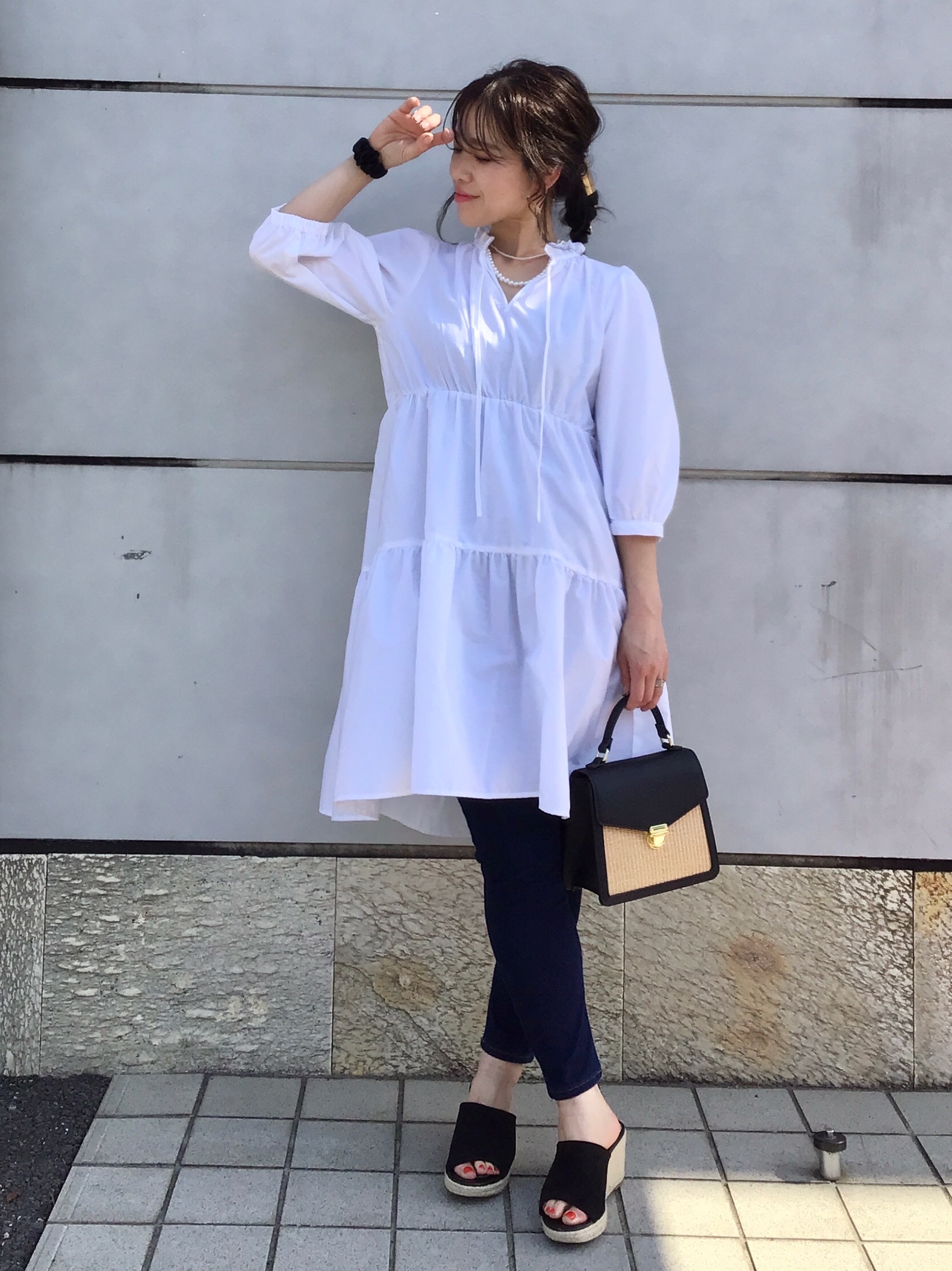 シアーロングシャツ 5分袖 とプリーツアンクルパンツnt Eのコーデ Gu公式 Styling Book