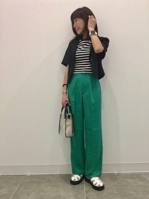 GU上質ボーダー柄配色半袖シャツ2枚 gu 柄シャツ レディース