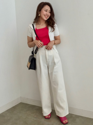 GU公式 | リブコンパクトカーディガン(半袖)