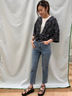⋆꙳ お洋服set  110⋆꙳ GU公式 | オープンカラーシャツ(5分袖)(フラワー)