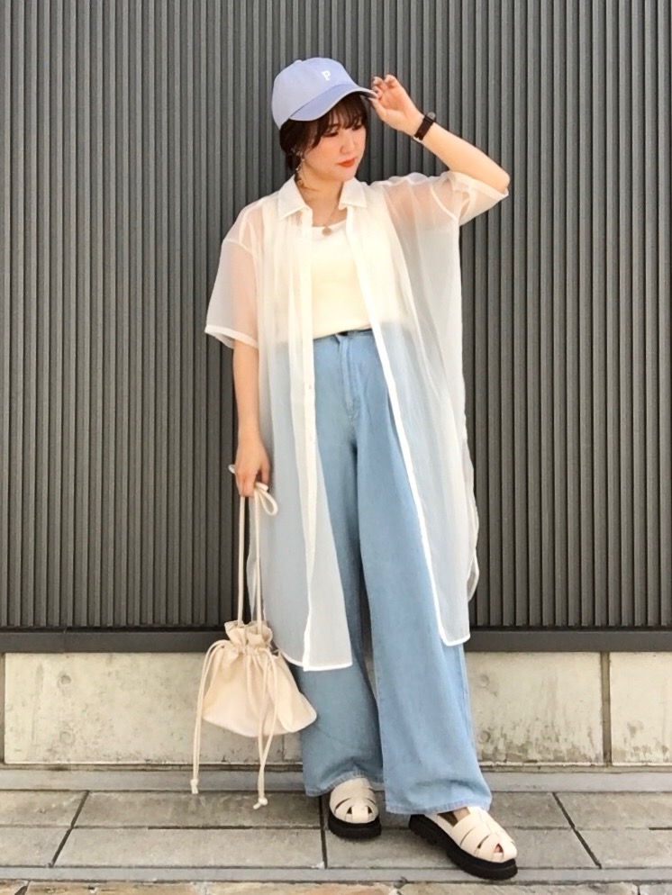 ワッフルヘンリーネックミニT(半袖)(丈43.5cm～50cm)、リネン