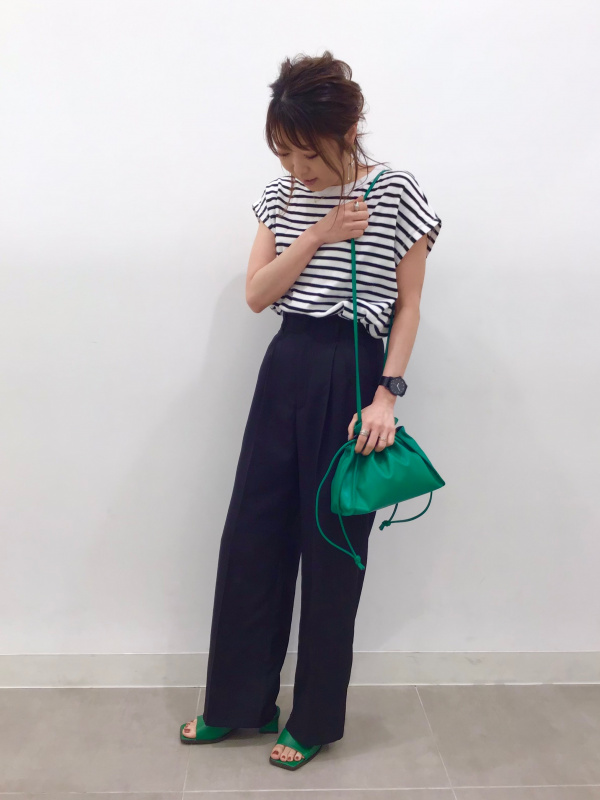 Rページ GU公式 | スムースフレンチスリーブT(ボーダー)RS