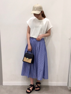 nt様 リクエスト 2点 まとめ商品 GU公式 | タックフレアミディスカート(ストライプ)