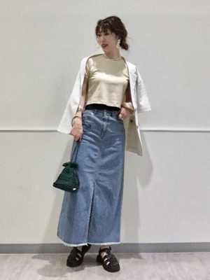 あゆページ GU公式 | リネンブレンドオーバーサイズハーフスリーブジャケット