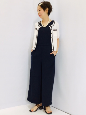 【CUPSHE】ブルー ノースリーブ ポケットジャンプスーツ THE PAUSE オールインワン 「THE PAUSE」テーラーカラー