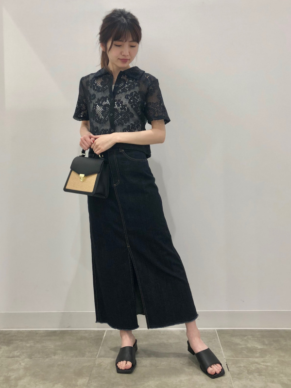 レースコンパクトシャツ(半袖)（レディース）の着用コーディネート一覧