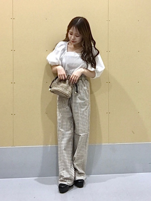 【GU】スクエアネック 八分袖 トップス size S GU(ジーユー)の「2WAYドットスクエアネックブラウス(5分袖