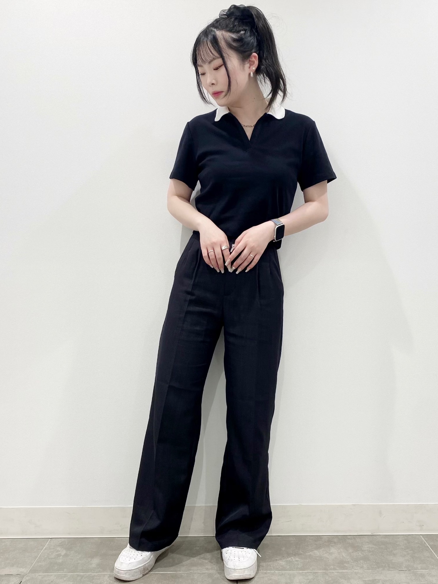 バイカラースキッパーポロ 半袖 丈43 5cm 50cm のコーデ Gu公式 Styling Book