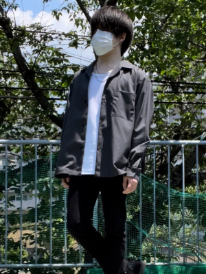 GU公式 | オープンカラーシャツ(長袖)(セットアップ可能)