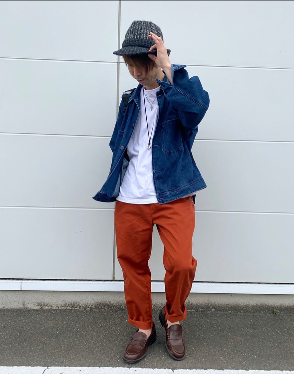 デニムシェフジャケット(セットアップ可能)（メンズ）の着用