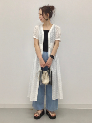 WILLSELECTION♡裾レースフロントボタンワンピース Lace Ladies ワンピース フロントボタン クルーネック ハイ