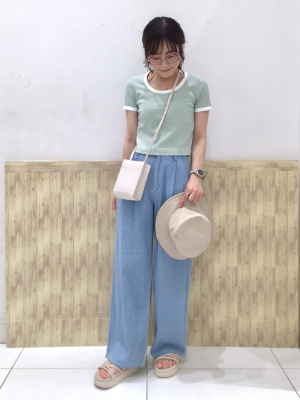 GU公式 | バイカラーミニT(半袖)(丈44.5cm～51cm)