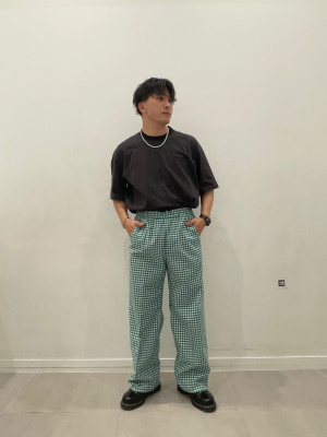 GU公式 | チェックイージーセミワイドパンツ