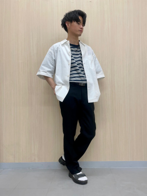 GU公式 | オーバーサイズワークシャツ(5分袖)