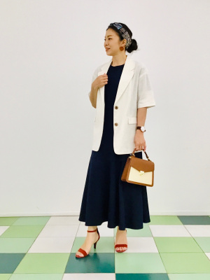 GU公式 | リネンブレンドオーバーサイズハーフスリーブジャケット