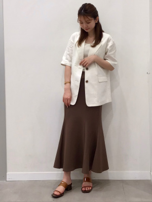 GU公式 | リネンブレンドオーバーサイズハーフスリーブジャケット