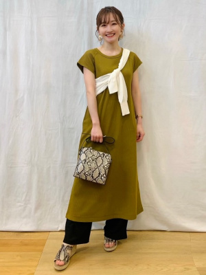 まぁ★様♡オーダー用 GU公式 | ワッフルフレンチスリーブワンピース