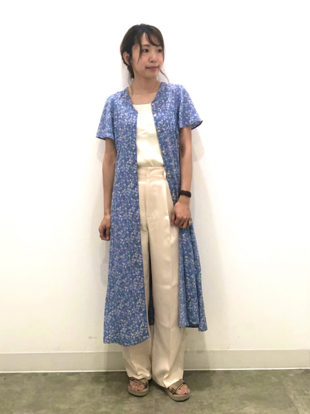 花柄ワンピース フラワープリント フレアワンピ カジュアル