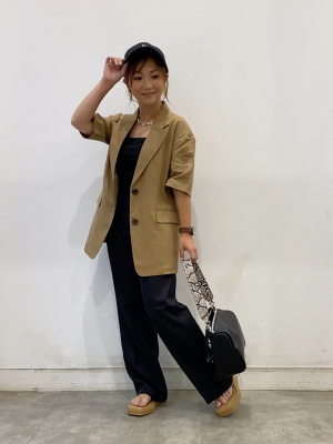 あゆページ GU公式 | リネンブレンドオーバーサイズハーフスリーブジャケット