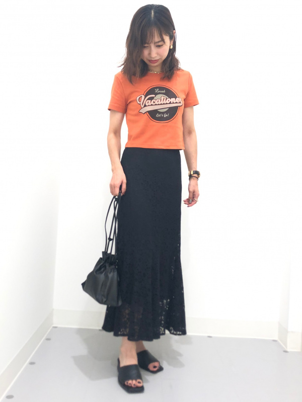 レースマーメイドロングスカート（レディース）の着用コーディネート