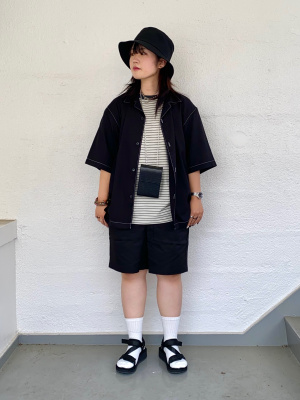 ◎ TSUYA様 確認用 ◎ GU公式 | カラーステッチオープンカラーシャツ(5分袖)