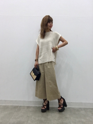 gucci 20FW look47 ウールフレアワイドスラックス　sz46 GU公式 | ドローストリングイージーワイドパンツ