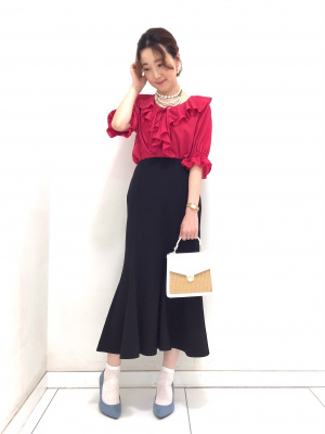 ブラウス シャツ ラッフル袖Vネックブラウス レディース Lace Ladies ブラウス シャツ Vネックラッフルフリルブラウス
