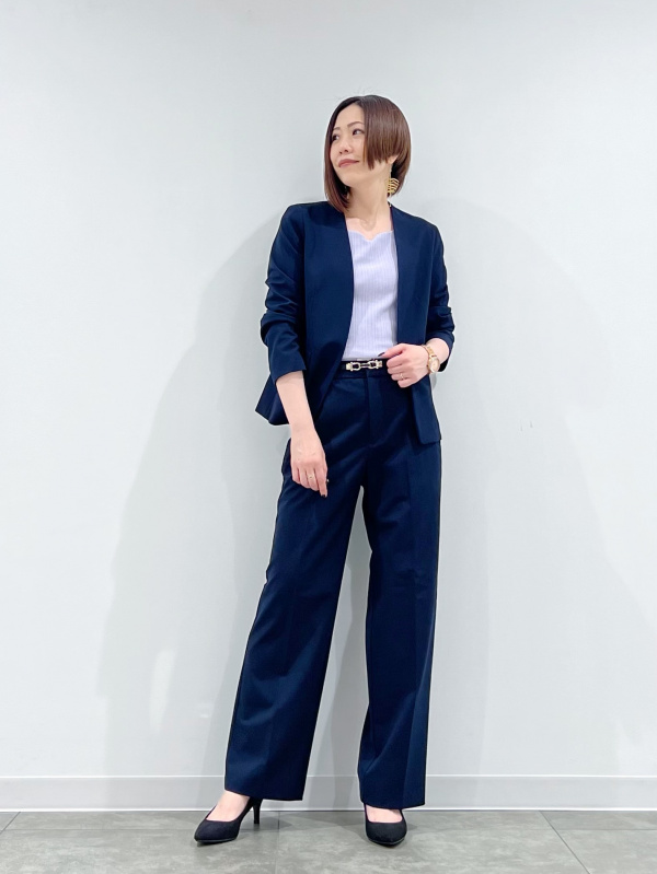 GU ジーユー パンツスーツ ネイビー L/XLサイズフォーマル/ドレス - スーツ