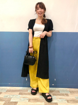 琉晴 GU公式 | レースフロントボタンワンピース(半袖)YG