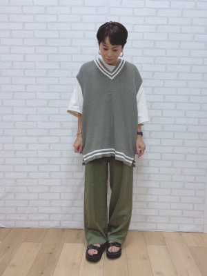 まりく GU公式 | フットボールワイドフィットT(5分袖)(ステッチ)