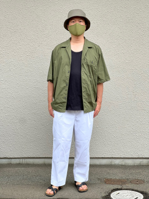 GU公式 | オーバーサイズワークシャツ(5分袖)