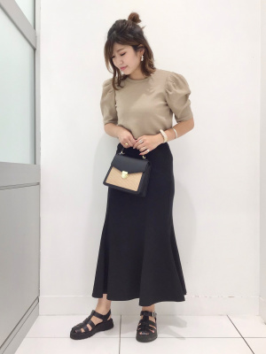 購入品 GU公式 | ワッフルボリュームスリーブT(5分袖)Q