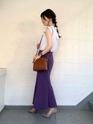 GU公式 | シアードットフリルブラウス(半袖)Z+E