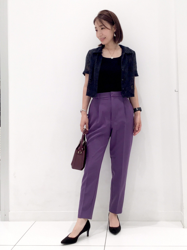 レースコンパクトシャツ(半袖)（レディース）の着用コーディネート一覧