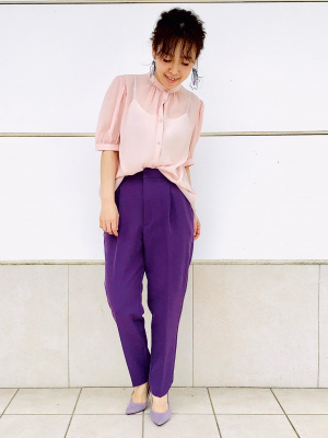 GU公式 | シアーボリュームスリーブブラウス(5分袖)Q