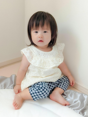 km【3本目】 GU公式 | BABY(TODDLER)GIRLSレースブラウス(半袖)