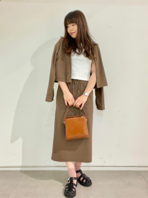 GU公式 | リブワイドクロップドシャツ(長袖)RS+E(セットアップ可能)