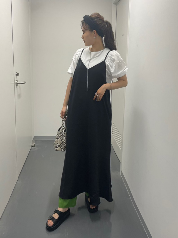 カットソーカラーフレアスラックス(丈標準67.0～71.0cm