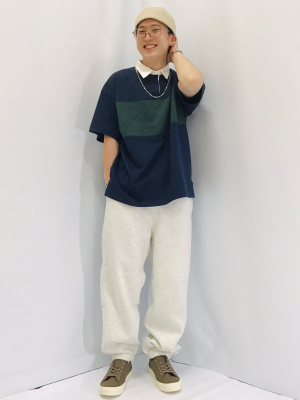IPU ラガーシャツ Mサイズ グレー メンズラガーシャツ（色