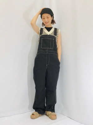 GU公式 | セミワイドサロペットパンツRS+X