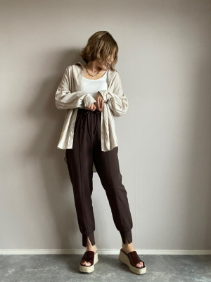 ファインクオリティー プレミアム やわらかめ ワイドサイズ GU公式 | リネンブレンドオーバーサイズシャツ(長袖)RS+E