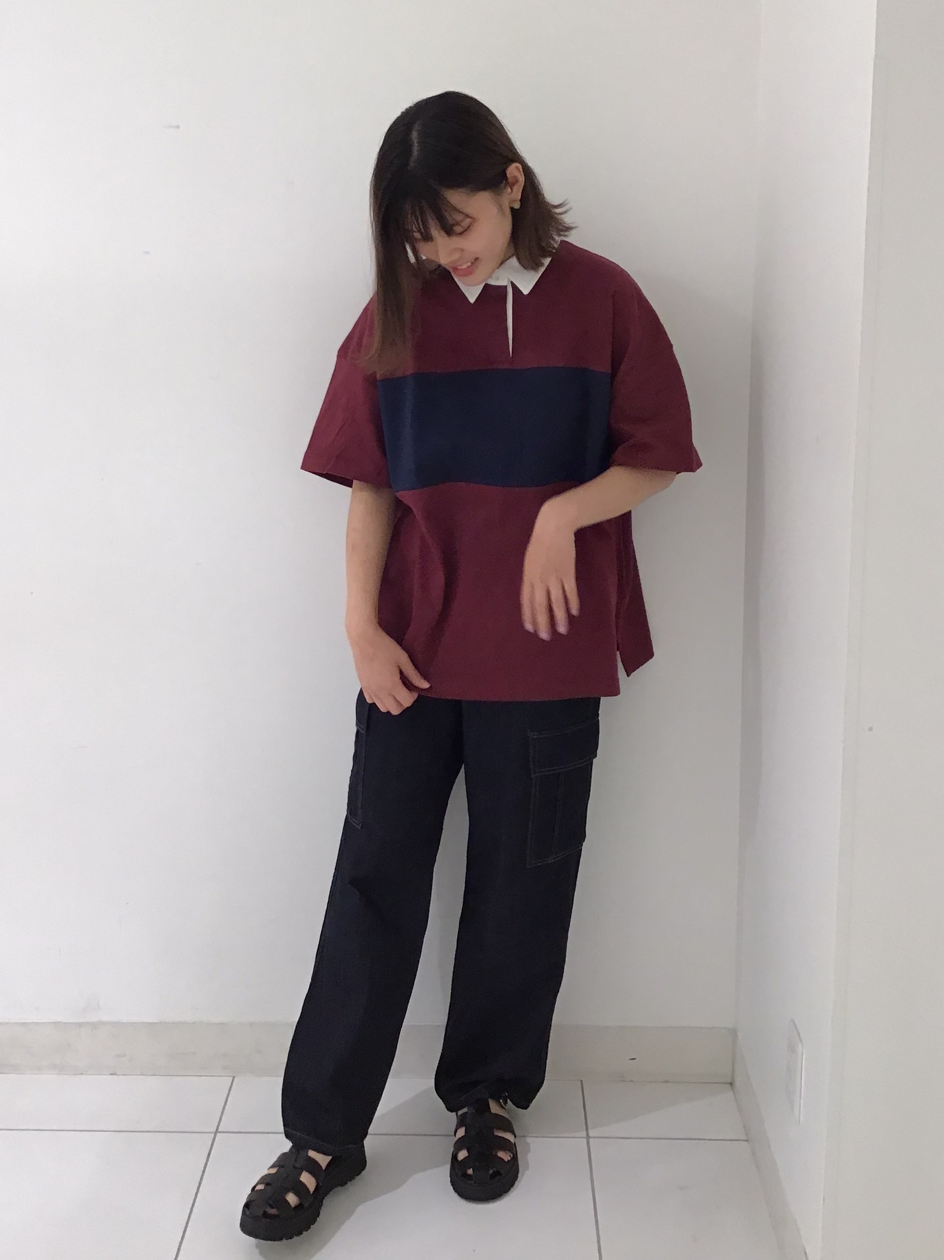 オーバーサイズラガーシャツ 5分袖 Yt Eとウェリントンファッショングラス Eのコーデ Gu公式 Styling Book