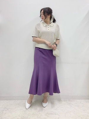 ワタヒサ様 GU公式 | 透かし編みポロセーター(半袖)