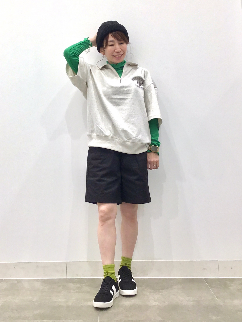 オーバーサイズグラフィックT(5分袖)2、ブロードリラックスフィット