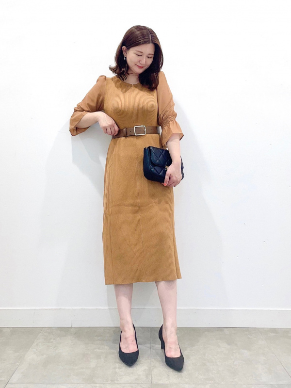 【Karen Millen】シフォンスリーブ ニット ワンピース 送/関込 KAREN MILLEN】ジップ シフォンスリーブ ニットドレス(送料込)