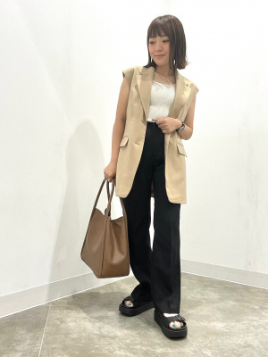 GU公式 | リブスクエアネックニットタンクトップ