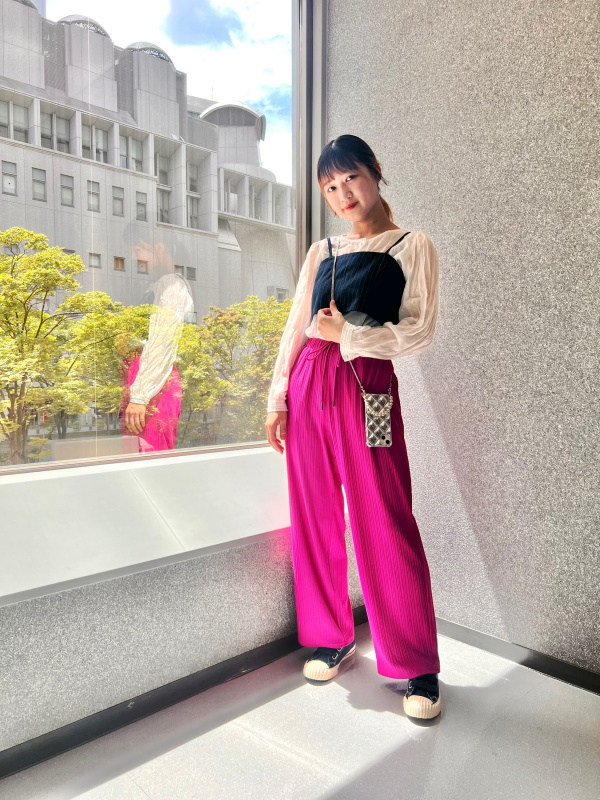 スキッパーポロセーター(半袖)、リブイージーワイドパンツ」の